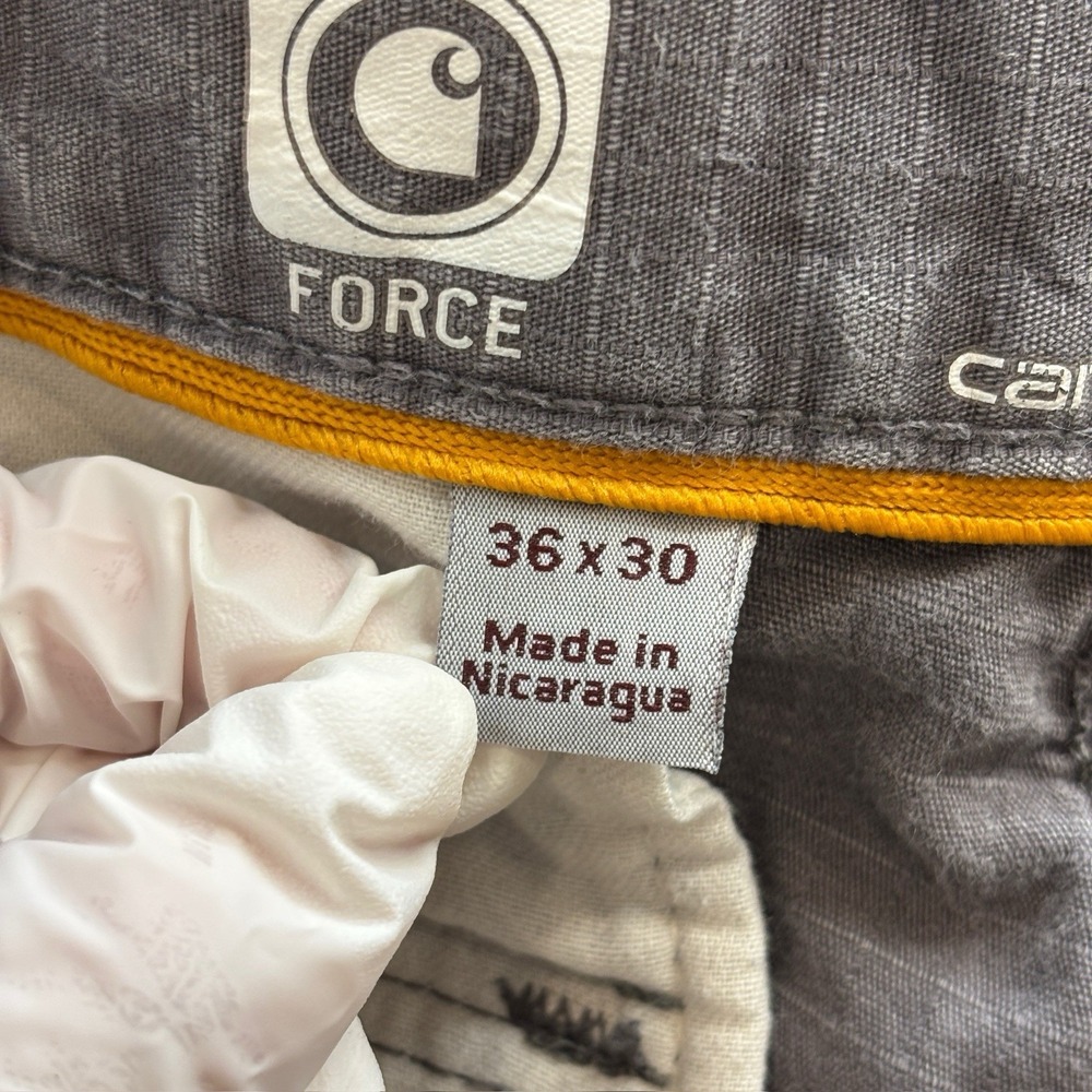 Carhartt Force Tappen Cargo Pant Grey Comfort‎ Y2K Relaxed Fit 101148 Men 36x30 - Picture 11 of 14
